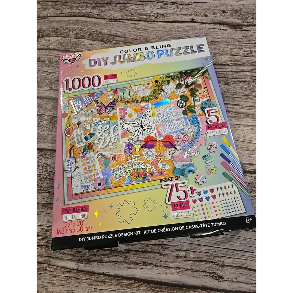 Fashion Angels Color & Bling Puzzle Design Kit 1000 Pcs Gems Markers New (B1)
